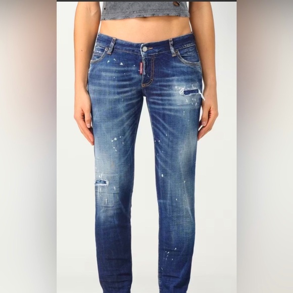 4 a very SWEET PF 2006 DSquared2 DISTRESSED “ LOW RISE” Straight Leg Jeans - Picture 2 of 15